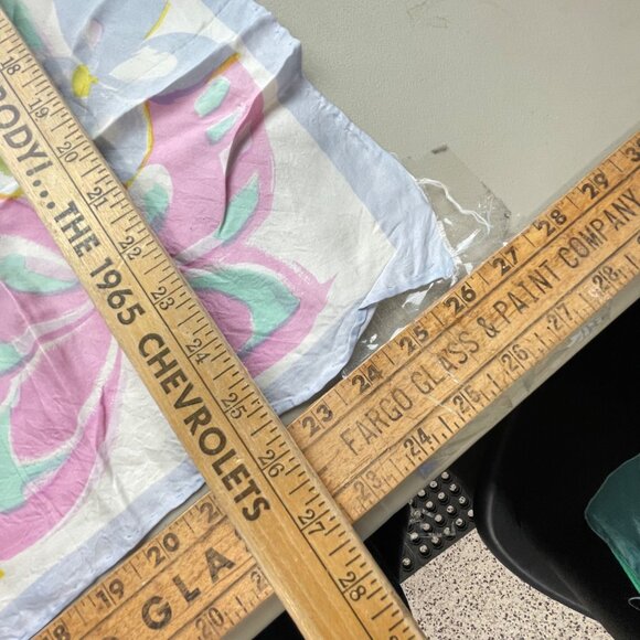 Vintage Butterfly Print Square Scarf Boho Hippie Pastel Lightweight Wrap - Picture 2 of 3